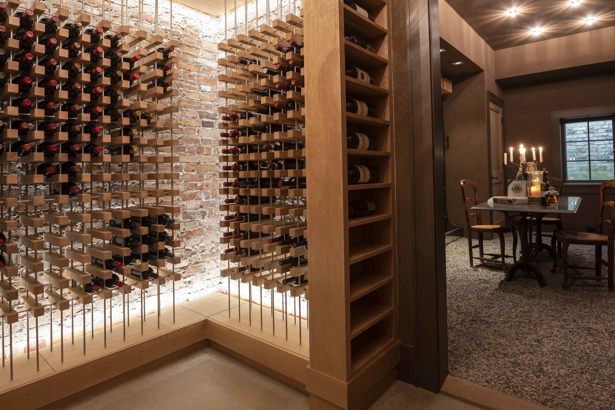 Custom wine cellar completed by Sunnyfields Cabinetry and Delbert Adams Construction Group (2)