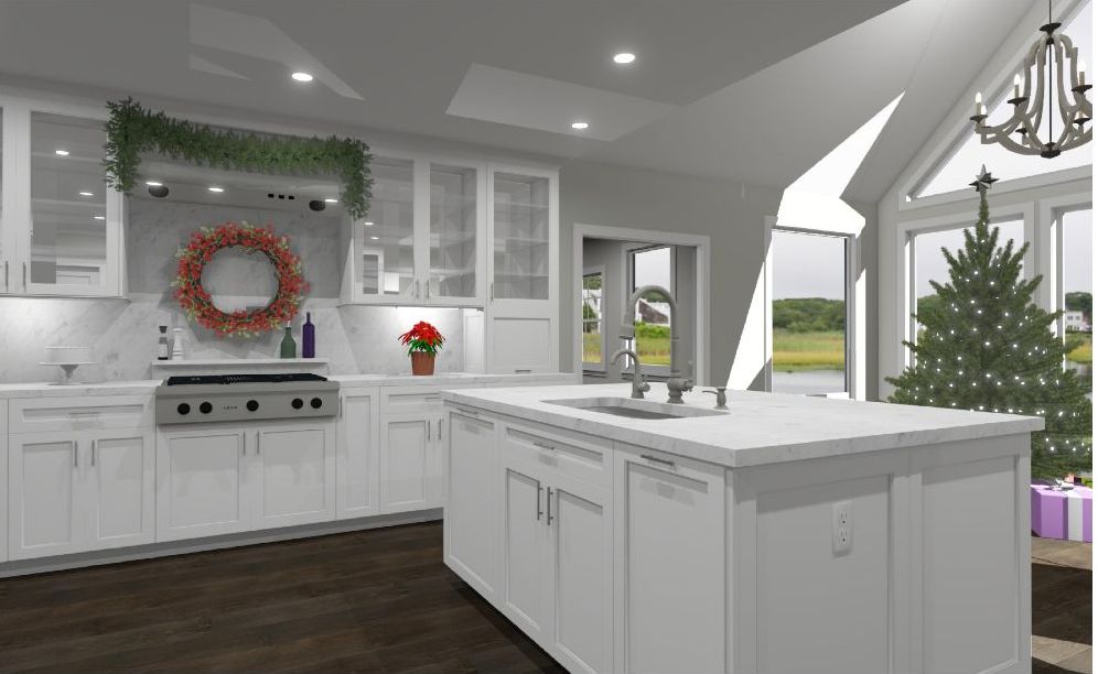 3D Rendering of a Home Decorated for the holidays